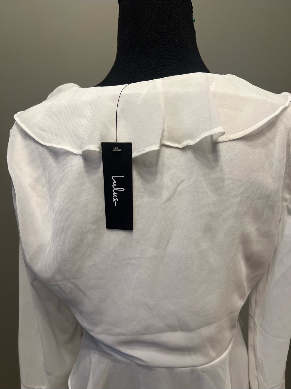 Lulu's White Ruffle Tie-Front Blouse - Picture 3 of 6